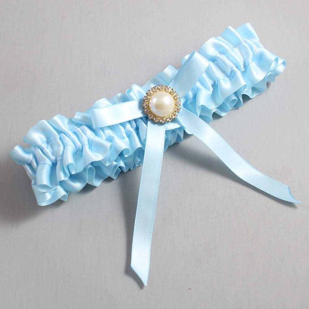 Alice Blue Satin Wedding Garter / Blue Wedding Garters / Wedding Garter / Custom Wedding Garter / Bridal Garter / Prom Garter / Linda Joyce Couture / Personalized Garter / Personalized Wedding Garter / Personalized Prom Garter