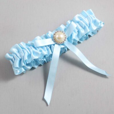 Alice Blue Satin Wedding Garter / Blue Wedding Garters / Wedding Garter / Custom Wedding Garter / Bridal Garter / Prom Garter / Linda Joyce Couture / Personalized Garter / Personalized Wedding Garter / Personalized Prom Garter