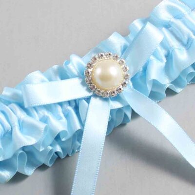 Alice Blue Satin Wedding Garter / Blue Wedding Garters / Wedding Garter / Custom Wedding Garter / Bridal Garter / Prom Garter / Linda Joyce Couture / Personalized Garter / Personalized Wedding Garter / Personalized Prom Garter