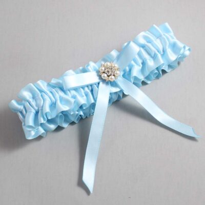 Alice Blue Satin Wedding Garter / Blue Wedding Garters / Wedding Garter / Custom Wedding Garter / Bridal Garter / Prom Garter / Linda Joyce Couture / Personalized Garter / Personalized Wedding Garter / Personalized Prom Garter