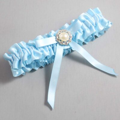 Alice Blue Satin Wedding Garter / Blue Wedding Garters / Wedding Garter / Custom Wedding Garter / Bridal Garter / Prom Garter / Linda Joyce Couture / Personalized Garter / Personalized Wedding Garter / Personalized Prom Garter