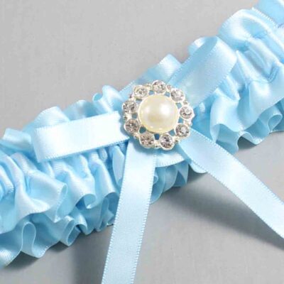 Alice Blue Satin Wedding Garter / Blue Wedding Garters / Wedding Garter / Custom Wedding Garter / Bridal Garter / Prom Garter / Linda Joyce Couture / Personalized Garter / Personalized Wedding Garter / Personalized Prom Garter
