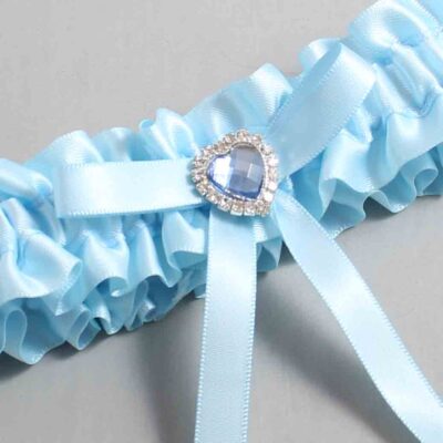 Alice Blue Satin Wedding Garter / Blue Wedding Garters / Wedding Garter / Custom Wedding Garter / Bridal Garter / Prom Garter / Linda Joyce Couture / Personalized Garter / Personalized Wedding Garter / Personalized Prom Garter