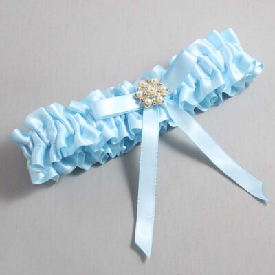 Alice Blue Satin Wedding Garter / Blue Wedding Garters / Wedding Garter / Custom Wedding Garter / Bridal Garter / Prom Garter / Linda Joyce Couture / Personalized Garter / Personalized Wedding Garter / Personalized Prom Garter