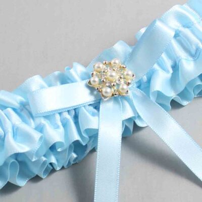 Alice Blue Satin Wedding Garter / Blue Wedding Garters / Wedding Garter / Custom Wedding Garter / Bridal Garter / Prom Garter / Linda Joyce Couture / Personalized Garter / Personalized Wedding Garter / Personalized Prom Garter