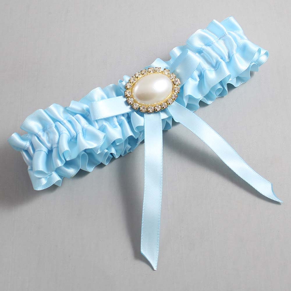 Alice Blue Satin Wedding Garter / Blue Wedding Garters / Wedding Garter / Custom Wedding Garter / Bridal Garter / Prom Garter / Linda Joyce Couture / Personalized Garter / Personalized Wedding Garter / Personalized Prom Garter