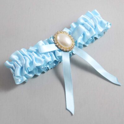 Alice Blue Satin Wedding Garter / Blue Wedding Garters / Wedding Garter / Custom Wedding Garter / Bridal Garter / Prom Garter / Linda Joyce Couture / Personalized Garter / Personalized Wedding Garter / Personalized Prom Garter