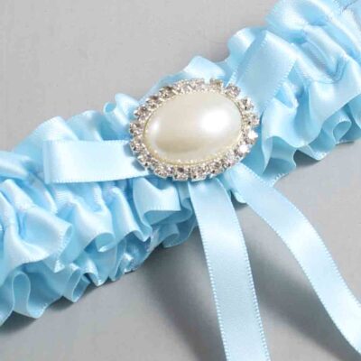 Alice Blue Satin Wedding Garter / Blue Wedding Garters / Wedding Garter / Custom Wedding Garter / Bridal Garter / Prom Garter / Linda Joyce Couture / Personalized Garter / Personalized Wedding Garter / Personalized Prom Garter