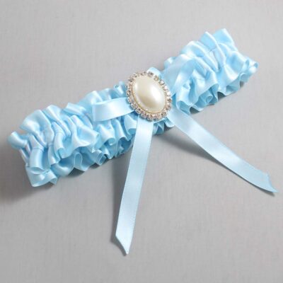 Alice Blue Satin Wedding Garter / Blue Wedding Garters / Wedding Garter / Custom Wedding Garter / Bridal Garter / Prom Garter / Linda Joyce Couture / Personalized Garter / Personalized Wedding Garter / Personalized Prom Garter