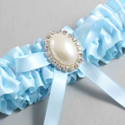 Alice Blue Satin Wedding Garter / Blue Wedding Garters / Wedding Garter / Custom Wedding Garter / Bridal Garter / Prom Garter / Linda Joyce Couture / Personalized Garter / Personalized Wedding Garter / Personalized Prom Garter