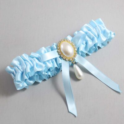 Alice Blue Satin Wedding Garter / Blue Wedding Garters / Wedding Garter / Custom Wedding Garter / Bridal Garter / Prom Garter / Linda Joyce Couture / Personalized Garter / Personalized Wedding Garter / Personalized Prom Garter