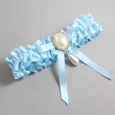 Alice Blue Satin Wedding Garter / Blue Wedding Garters / Wedding Garter / Custom Wedding Garter / Bridal Garter / Prom Garter / Linda Joyce Couture / Personalized Garter / Personalized Wedding Garter / Personalized Prom Garter