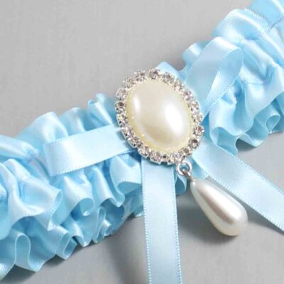 Alice Blue Satin Wedding Garter / Blue Wedding Garters / Wedding Garter / Custom Wedding Garter / Bridal Garter / Prom Garter / Linda Joyce Couture / Personalized Garter / Personalized Wedding Garter / Personalized Prom Garter