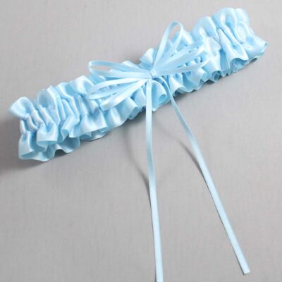 Alice Blue Satin Wedding Garter / Blue Wedding Garters / Wedding Garter / Custom Wedding Garter / Bridal Garter / Prom Garter / Linda Joyce Couture / Personalized Garter / Personalized Wedding Garter / Personalized Prom Garter