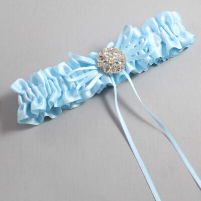 Alice Blue Satin Wedding Garter / Blue Wedding Garters / Wedding Garter / Custom Wedding Garter / Bridal Garter / Prom Garter / Linda Joyce Couture / Personalized Garter / Personalized Wedding Garter / Personalized Prom Garter