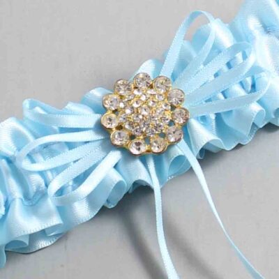 Alice Blue Satin Wedding Garter / Blue Wedding Garters / Wedding Garter / Custom Wedding Garter / Bridal Garter / Prom Garter / Linda Joyce Couture / Personalized Garter / Personalized Wedding Garter / Personalized Prom Garter