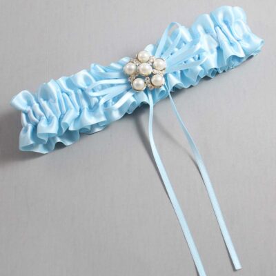 Alice Blue Satin Wedding Garter / Blue Wedding Garters / Wedding Garter / Custom Wedding Garter / Bridal Garter / Prom Garter / Linda Joyce Couture / Personalized Garter / Personalized Wedding Garter / Personalized Prom Garter