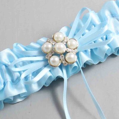 Alice Blue Satin Wedding Garter / Blue Wedding Garters / Wedding Garter / Custom Wedding Garter / Bridal Garter / Prom Garter / Linda Joyce Couture / Personalized Garter / Personalized Wedding Garter / Personalized Prom Garter