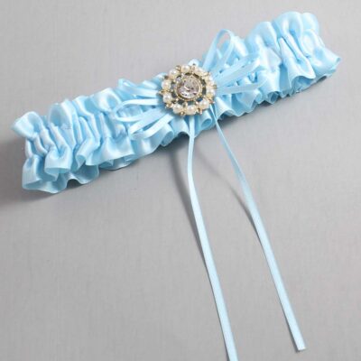 Alice Blue Satin Wedding Garter / Blue Wedding Garters / Wedding Garter / Custom Wedding Garter / Bridal Garter / Prom Garter / Linda Joyce Couture / Personalized Garter / Personalized Wedding Garter / Personalized Prom Garter