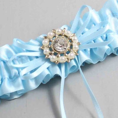 Alice Blue Satin Wedding Garter / Blue Wedding Garters / Wedding Garter / Custom Wedding Garter / Bridal Garter / Prom Garter / Linda Joyce Couture / Personalized Garter / Personalized Wedding Garter / Personalized Prom Garter