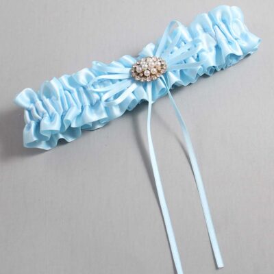 Alice Blue Satin Wedding Garter / Blue Wedding Garters / Wedding Garter / Custom Wedding Garter / Bridal Garter / Prom Garter / Linda Joyce Couture / Personalized Garter / Personalized Wedding Garter / Personalized Prom Garter