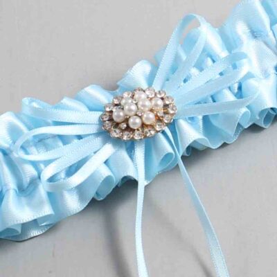 Alice Blue Satin Wedding Garter / Blue Wedding Garters / Wedding Garter / Custom Wedding Garter / Bridal Garter / Prom Garter / Linda Joyce Couture / Personalized Garter / Personalized Wedding Garter / Personalized Prom Garter
