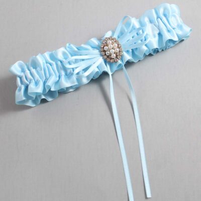 Alice Blue Satin Wedding Garter / Blue Wedding Garters / Wedding Garter / Custom Wedding Garter / Bridal Garter / Prom Garter / Linda Joyce Couture / Personalized Garter / Personalized Wedding Garter / Personalized Prom Garter