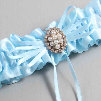 Alice Blue Satin Wedding Garter / Blue Wedding Garters / Wedding Garter / Custom Wedding Garter / Bridal Garter / Prom Garter / Linda Joyce Couture / Personalized Garter / Personalized Wedding Garter / Personalized Prom Garter