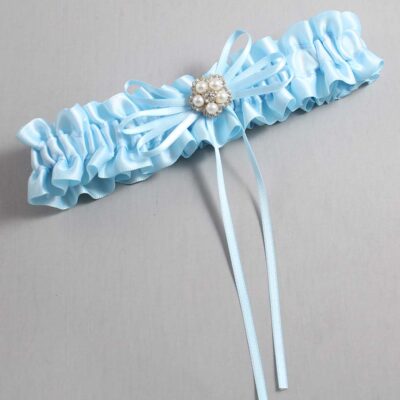 Alice Blue Satin Wedding Garter / Blue Wedding Garters / Wedding Garter / Custom Wedding Garter / Bridal Garter / Prom Garter / Linda Joyce Couture / Personalized Garter / Personalized Wedding Garter / Personalized Prom Garter