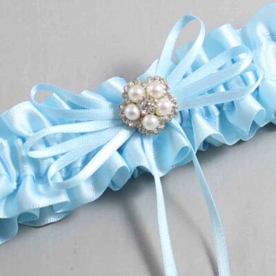 Alice Blue Satin Wedding Garter / Blue Wedding Garters / Wedding Garter / Custom Wedding Garter / Bridal Garter / Prom Garter / Linda Joyce Couture / Personalized Garter / Personalized Wedding Garter / Personalized Prom Garter