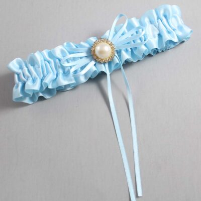 Alice Blue Satin Wedding Garter / Blue Wedding Garters / Wedding Garter / Custom Wedding Garter / Bridal Garter / Prom Garter / Linda Joyce Couture / Personalized Garter / Personalized Wedding Garter / Personalized Prom Garter