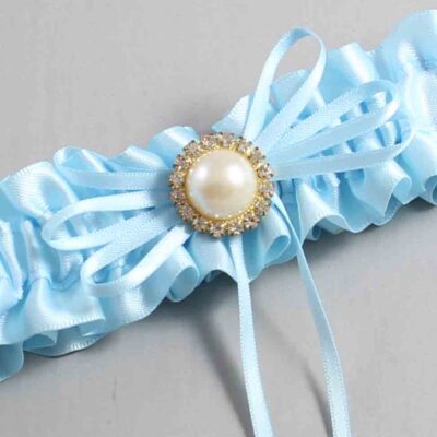 Alice Blue Satin Wedding Garter / Blue Wedding Garters / Wedding Garter / Custom Wedding Garter / Bridal Garter / Prom Garter / Linda Joyce Couture / Personalized Garter / Personalized Wedding Garter / Personalized Prom Garter