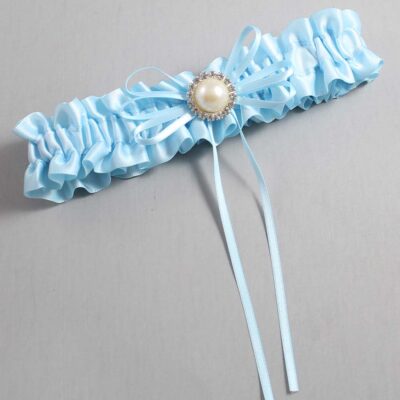 Alice Blue Satin Wedding Garter / Blue Wedding Garters / Wedding Garter / Custom Wedding Garter / Bridal Garter / Prom Garter / Linda Joyce Couture / Personalized Garter / Personalized Wedding Garter / Personalized Prom Garter