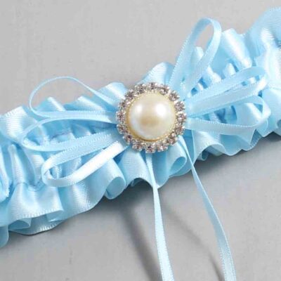Alice Blue Satin Wedding Garter / Blue Wedding Garters / Wedding Garter / Custom Wedding Garter / Bridal Garter / Prom Garter / Linda Joyce Couture / Personalized Garter / Personalized Wedding Garter / Personalized Prom Garter