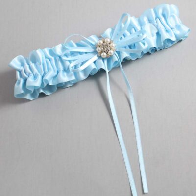 Alice Blue Satin Wedding Garter / Blue Wedding Garters / Wedding Garter / Custom Wedding Garter / Bridal Garter / Prom Garter / Linda Joyce Couture / Personalized Garter / Personalized Wedding Garter / Personalized Prom Garter