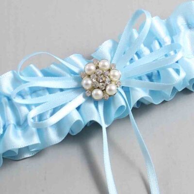 Alice Blue Satin Wedding Garter / Blue Wedding Garters / Wedding Garter / Custom Wedding Garter / Bridal Garter / Prom Garter / Linda Joyce Couture / Personalized Garter / Personalized Wedding Garter / Personalized Prom Garter