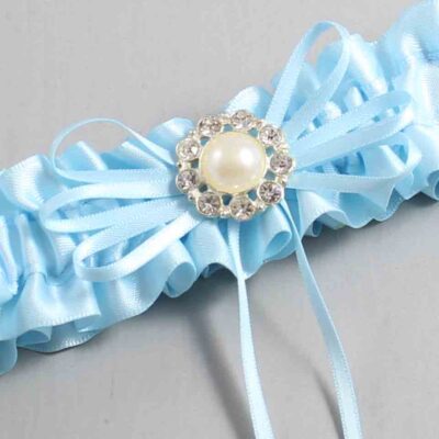Alice Blue Satin Wedding Garter / Blue Wedding Garters / Wedding Garter / Custom Wedding Garter / Bridal Garter / Prom Garter / Linda Joyce Couture / Personalized Garter / Personalized Wedding Garter / Personalized Prom Garter