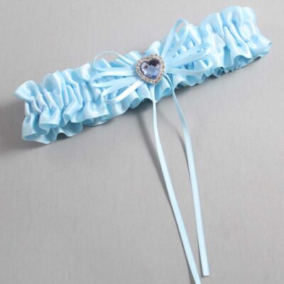 Alice Blue Satin Wedding Garter / Blue Wedding Garters / Wedding Garter / Custom Wedding Garter / Bridal Garter / Prom Garter / Linda Joyce Couture / Personalized Garter / Personalized Wedding Garter / Personalized Prom Garter
