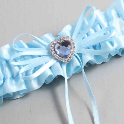 Alice Blue Satin Wedding Garter / Blue Wedding Garters / Wedding Garter / Custom Wedding Garter / Bridal Garter / Prom Garter / Linda Joyce Couture / Personalized Garter / Personalized Wedding Garter / Personalized Prom Garter