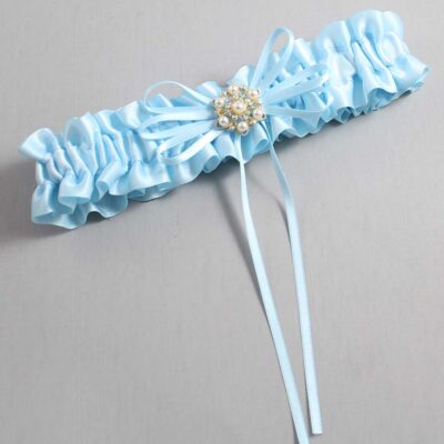 Alice Blue Satin Wedding Garter / Blue Wedding Garters / Wedding Garter / Custom Wedding Garter / Bridal Garter / Prom Garter / Linda Joyce Couture / Personalized Garter / Personalized Wedding Garter / Personalized Prom Garter
