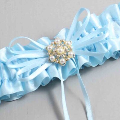 Alice Blue Satin Wedding Garter / Blue Wedding Garters / Wedding Garter / Custom Wedding Garter / Bridal Garter / Prom Garter / Linda Joyce Couture / Personalized Garter / Personalized Wedding Garter / Personalized Prom Garter