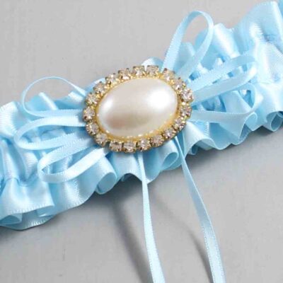 Alice Blue Satin Wedding Garter / Blue Wedding Garters / Wedding Garter / Custom Wedding Garter / Bridal Garter / Prom Garter / Linda Joyce Couture / Personalized Garter / Personalized Wedding Garter / Personalized Prom Garter