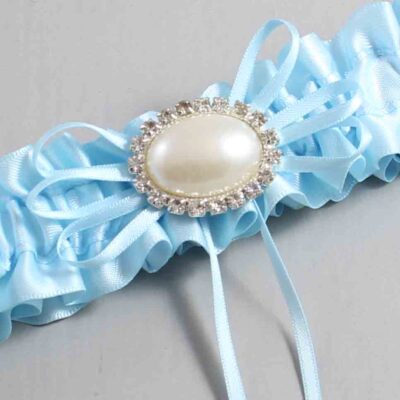 Alice Blue Satin Wedding Garter / Blue Wedding Garters / Wedding Garter / Custom Wedding Garter / Bridal Garter / Prom Garter / Linda Joyce Couture / Personalized Garter / Personalized Wedding Garter / Personalized Prom Garter
