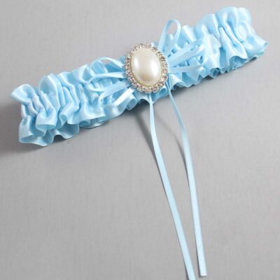 Alice Blue Satin Wedding Garter / Blue Wedding Garters / Wedding Garter / Custom Wedding Garter / Bridal Garter / Prom Garter / Linda Joyce Couture / Personalized Garter / Personalized Wedding Garter / Personalized Prom Garter