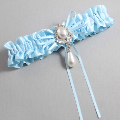 Alice Blue Satin Wedding Garter / Blue Wedding Garters / Wedding Garter / Custom Wedding Garter / Bridal Garter / Prom Garter / Linda Joyce Couture / Personalized Garter / Personalized Wedding Garter / Personalized Prom Garter