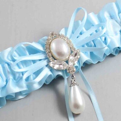 Alice Blue Satin Wedding Garter / Blue Wedding Garters / Wedding Garter / Custom Wedding Garter / Bridal Garter / Prom Garter / Linda Joyce Couture / Personalized Garter / Personalized Wedding Garter / Personalized Prom Garter