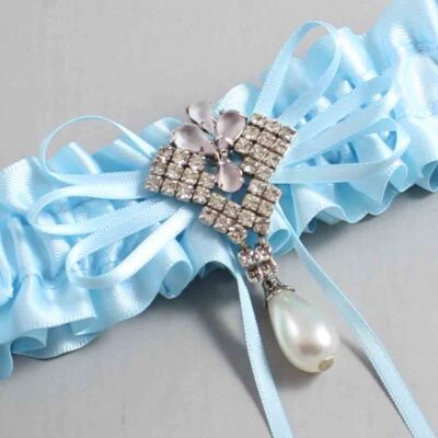 Alice Blue Satin Wedding Garter / Blue Wedding Garters / Wedding Garter / Custom Wedding Garter / Bridal Garter / Prom Garter / Linda Joyce Couture / Personalized Garter / Personalized Wedding Garter / Personalized Prom Garter