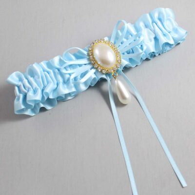 Alice Blue Satin Wedding Garter / Blue Wedding Garters / Wedding Garter / Custom Wedding Garter / Bridal Garter / Prom Garter / Linda Joyce Couture / Personalized Garter / Personalized Wedding Garter / Personalized Prom Garter