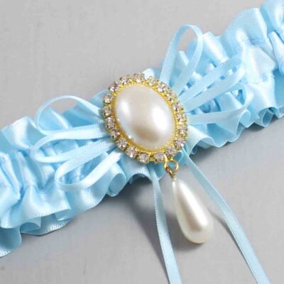 Alice Blue Satin Wedding Garter / Blue Wedding Garters / Wedding Garter / Custom Wedding Garter / Bridal Garter / Prom Garter / Linda Joyce Couture / Personalized Garter / Personalized Wedding Garter / Personalized Prom Garter