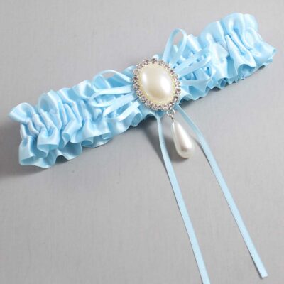 Alice Blue Satin Wedding Garter / Blue Wedding Garters / Wedding Garter / Custom Wedding Garter / Bridal Garter / Prom Garter / Linda Joyce Couture / Personalized Garter / Personalized Wedding Garter / Personalized Prom Garter